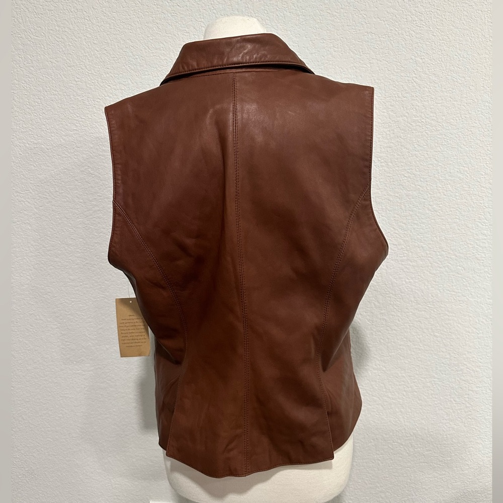 NWT Coldwater creek classic leather vest - Picture 3 of 4
